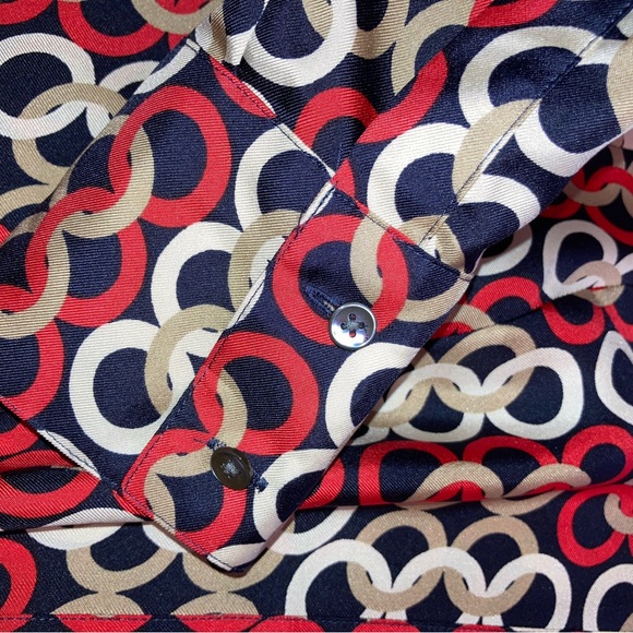 Ann Taylor Silk Chainlink Design Blouse - Picture 2 of 4